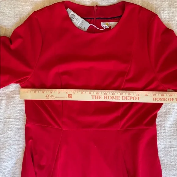 Boden Classic Red Midi Dress w Flutter Sleeves NEW Women US 10R DO132 Red - Picture 9 of 16
